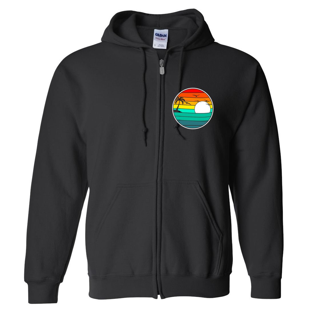 Retro Beach 80's Aesthetic  Full Zip Hoodie