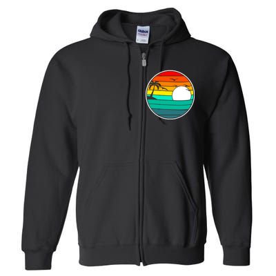 Retro Beach 80's Aesthetic  Full Zip Hoodie