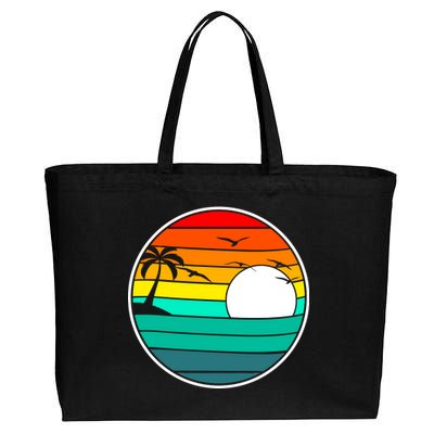 Retro Beach 80's Aesthetic  Cotton Canvas Jumbo Tote