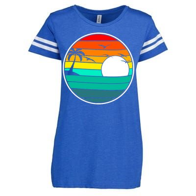 Retro Beach 80's Aesthetic  Enza Ladies Jersey Football T-Shirt