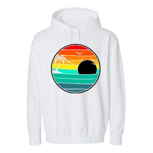 Retro Beach 80's Aesthetic  Garment-Dyed Fleece Hoodie