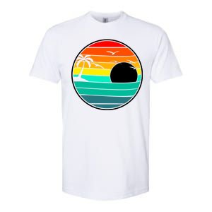 Retro Beach 80's Aesthetic  Softstyle CVC T-Shirt