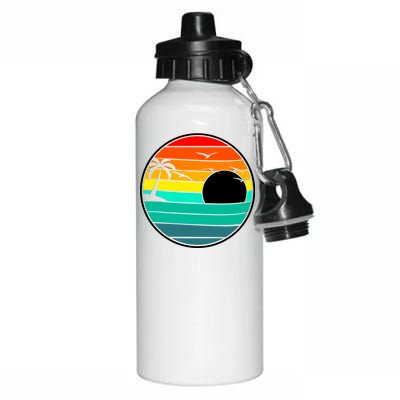 Retro Beach 80's Aesthetic  Aluminum Water Bottle