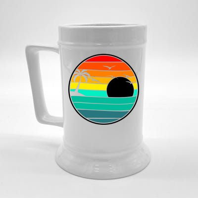 Retro Beach 80's Aesthetic  Beer Stein