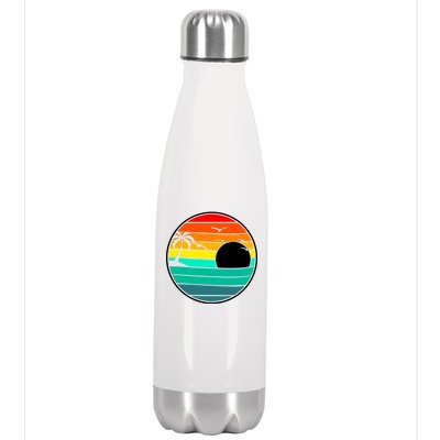 Retro Beach 80's Aesthetic  Stainless Steel Insulated Water Bottle