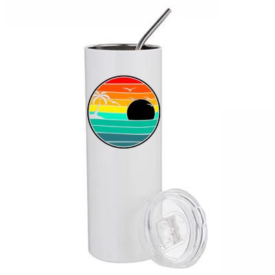 Retro Beach 80's Aesthetic  Stainless Steel Tumbler