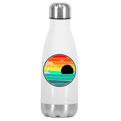 Retro Beach 80's Aesthetic  Stainless Steel Insulated Water Bottle