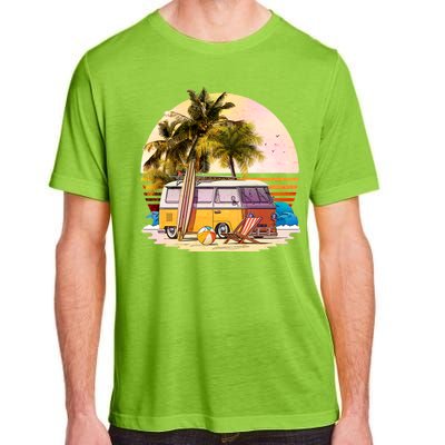 Retro Beach Hippie Van Adult ChromaSoft Performance T-Shirt