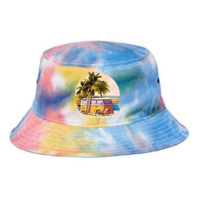 Retro Beach Hippie Van Tie Dye Newport Bucket Hat