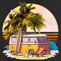 Retro Beach Hippie Van Cool Comfort Performance Bucket Hat