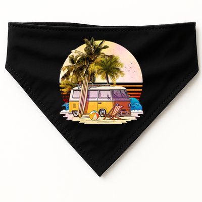 Retro Beach Hippie Van USA-Made Doggie Bandana