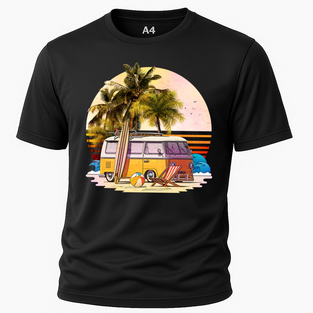 Retro Beach Hippie Van Cooling Performance Crew T-Shirt