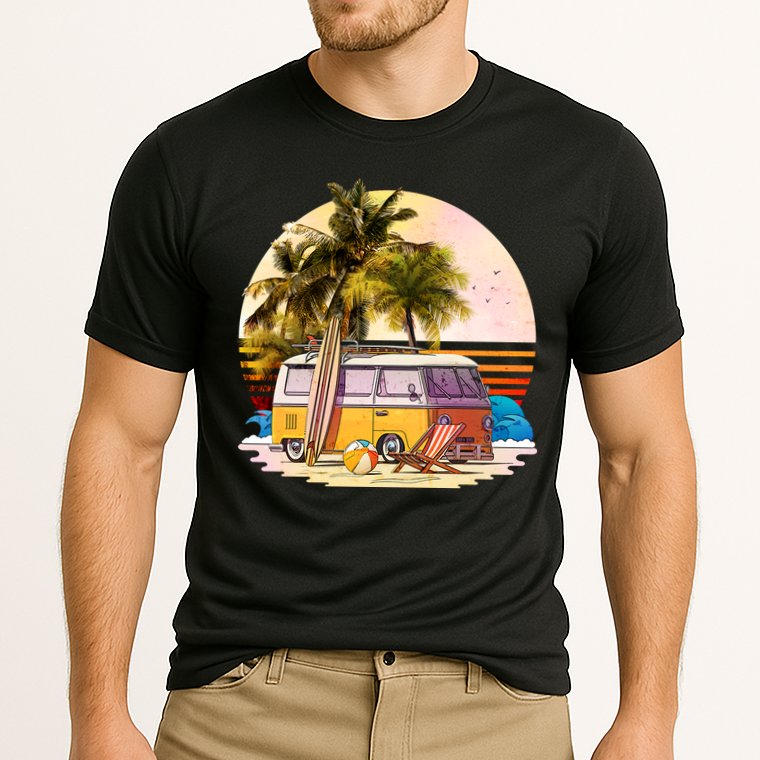 Retro Beach Hippie Van Cooling Performance Crew T-Shirt