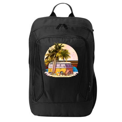 Retro Beach Hippie Van City Backpack