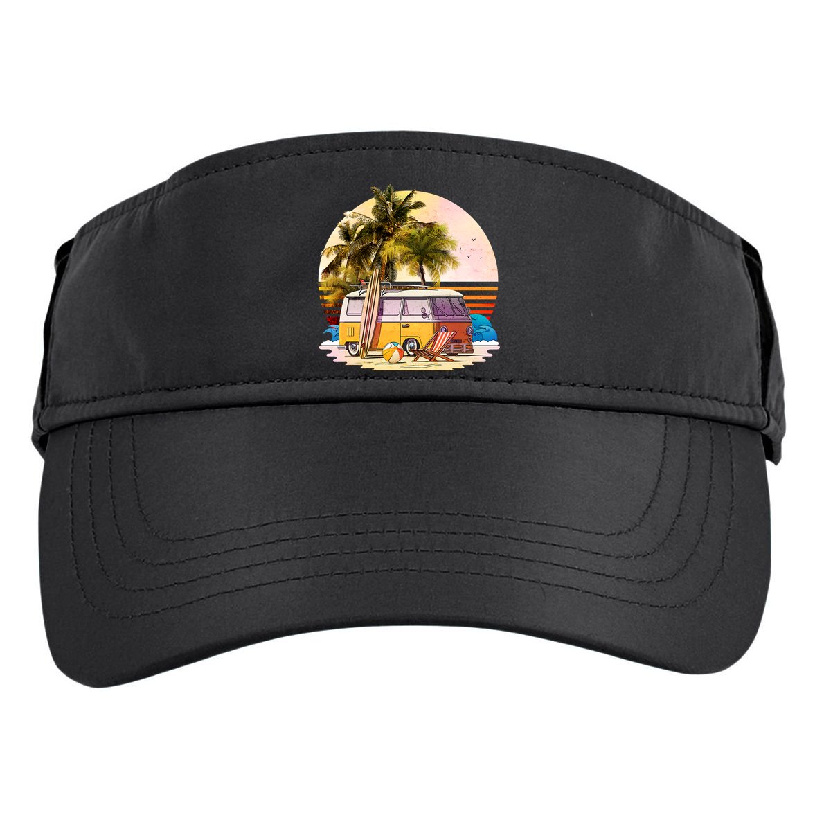 Retro Beach Hippie Van Adult Drive Performance Visor