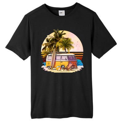 Retro Beach Hippie Van Tall Fusion ChromaSoft Performance T-Shirt