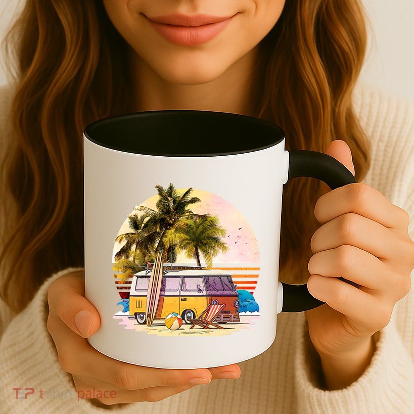 Retro Beach Hippie Van Mug