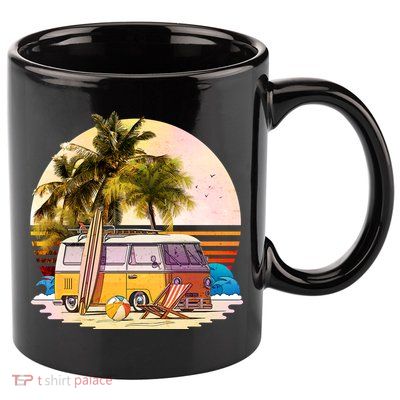 Retro Beach Hippie Van 11oz C Handle Ceramic Mug