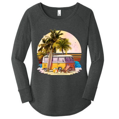 Retro Beach Hippie Van Women's Perfect Tri Tunic Long Sleeve Shirt