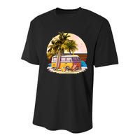 Retro Beach Hippie Van Youth Performance Sprint T-Shirt