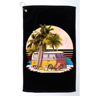 Retro Beach Hippie Van Platinum Collection Golf Towel