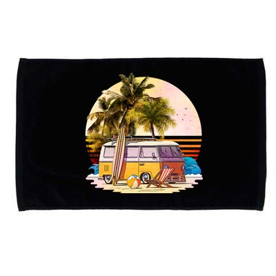 Retro Beach Hippie Van Microfiber Hand Towel