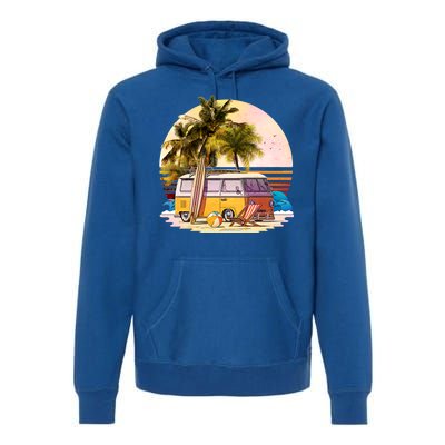 Retro Beach Hippie Van Premium Hoodie