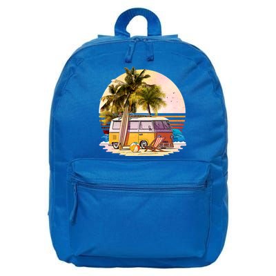 Retro Beach Hippie Van 16 in Basic Backpack