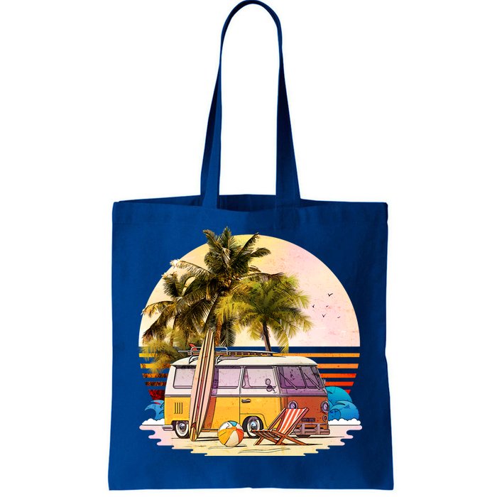 Retro Beach Hippie Van Tote Bag