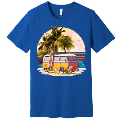 Retro Beach Hippie Van Premium T-Shirt