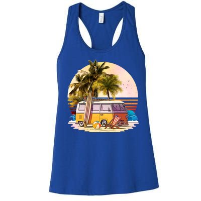 Retro Beach Hippie Van Women's Racerback Tank