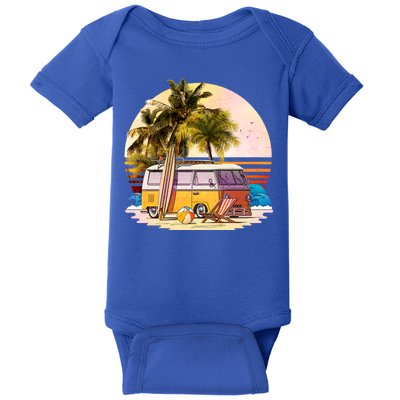 Retro Beach Hippie Van Baby Bodysuit