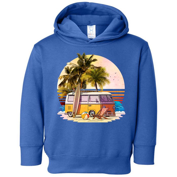 Retro Beach Hippie Van Toddler Hoodie