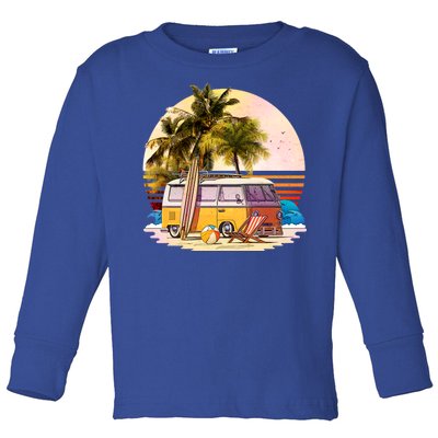 Retro Beach Hippie Van Toddler Long Sleeve Shirt