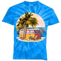 Retro Beach Hippie Van Kids Tie-Dye T-Shirt