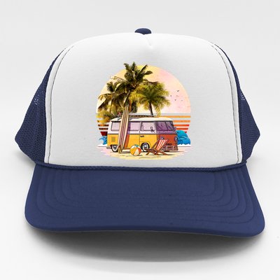 Retro Beach Hippie Van Trucker Hat