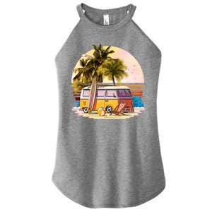 Retro Beach Hippie Van Women's Perfect Tri Rocker Tank