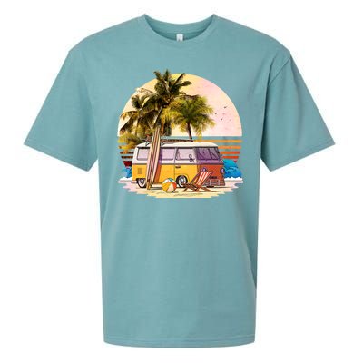 Retro Beach Hippie Van Sueded Cloud Jersey T-Shirt