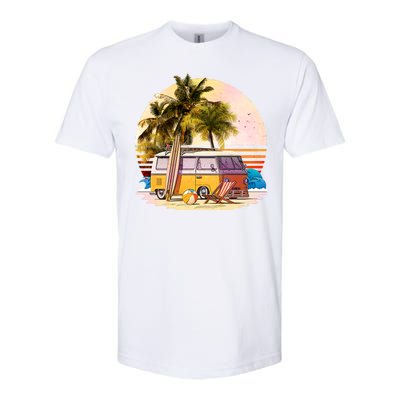 Retro Beach Hippie Van Softstyle® CVC T-Shirt