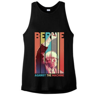 Retro Bernie Sanders Against The Machine Ladies PosiCharge Tri-Blend Wicking Tank