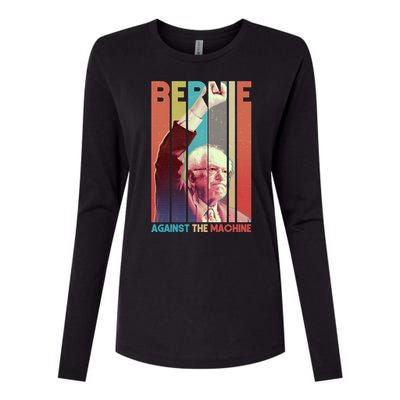 Retro Bernie Sanders Against The Machine Womens Cotton Relaxed Long Sleeve T-Shirt