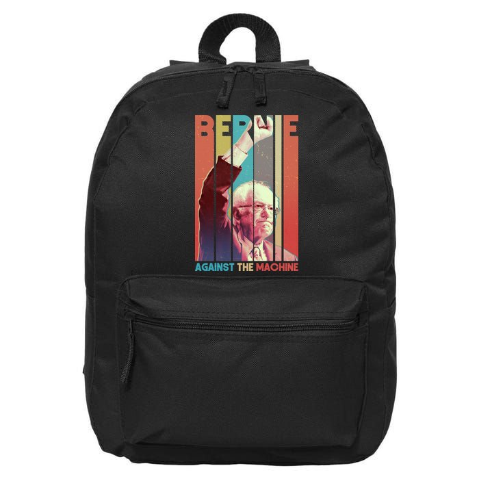 Retro Bernie Sanders Against The Machine 16 in Basic Backpack