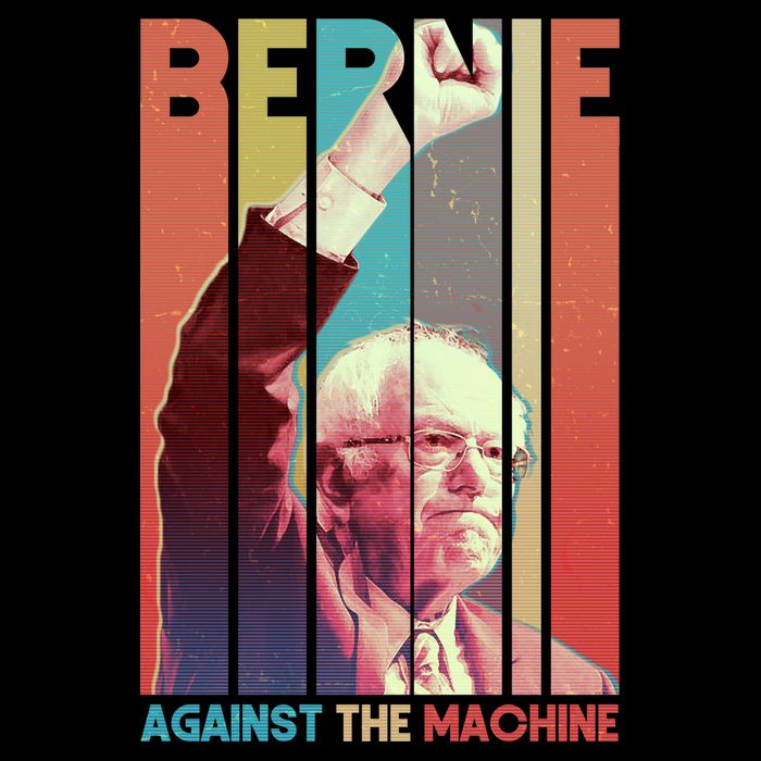 Retro Bernie Sanders Against The Machine 16 in Basic Backpack