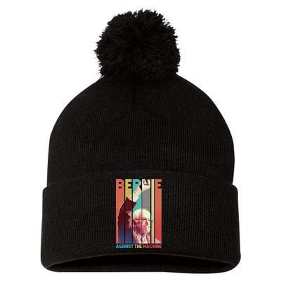 Retro Bernie Sanders Against The Machine Pom Pom 12in Knit Beanie
