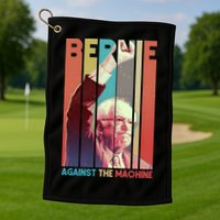 Retro Bernie Sanders Against The Machine Golf Towel