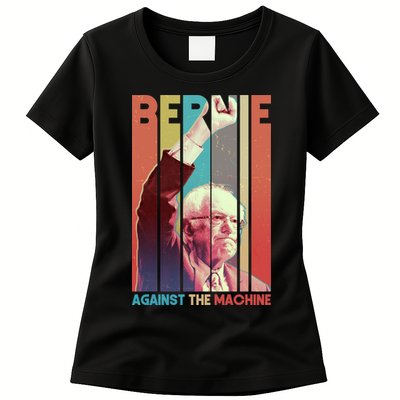 Retro Bernie Sanders Against The Machine Womens T-Shirt
