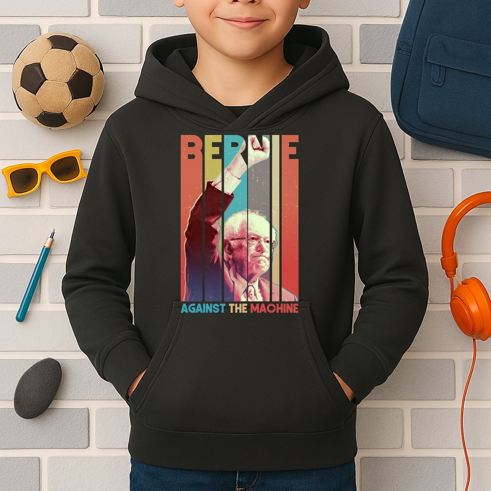 Retro Bernie Sanders Against The Machine Kids Hoodie