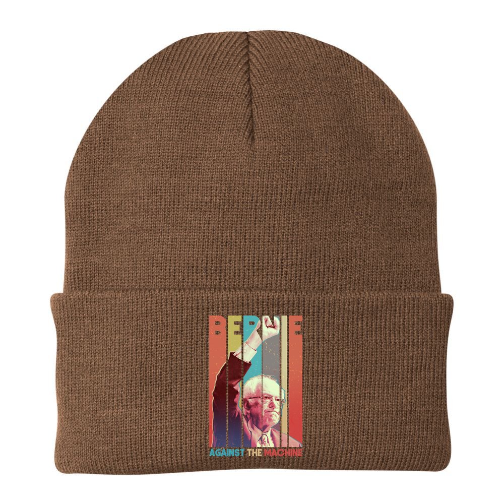 Retro Bernie Sanders Against The Machine Beanie