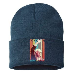 Retro Bernie Sanders Against The Machine Sustainable Knit Beanie