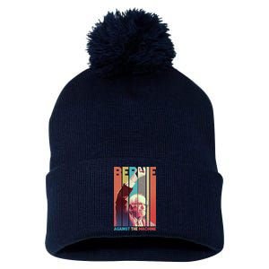 Retro Bernie Sanders Against The Machine Pom Pom 12in Knit Beanie